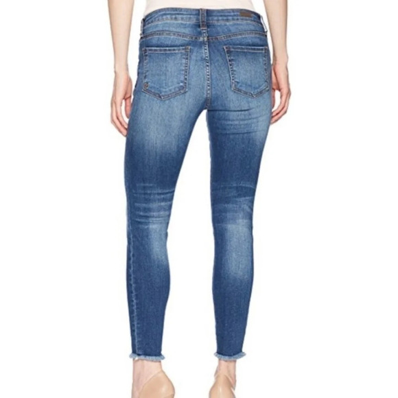 Kut from the Kloth Connie ankle skinny jeans  raw hem mid blue wash size 6 - Picture 2 of 12